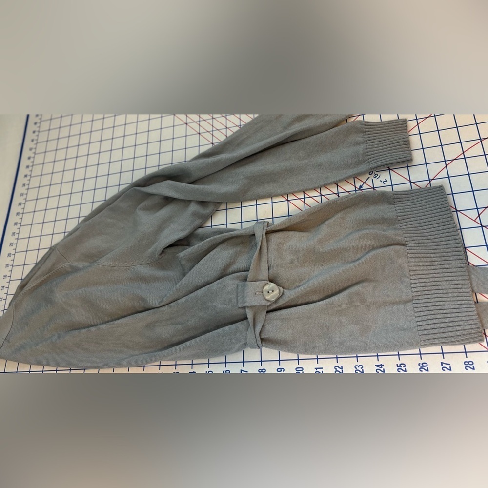 Grace Elements Gray Button-Front Belted Cardigan Size L - Picture 9 of 12